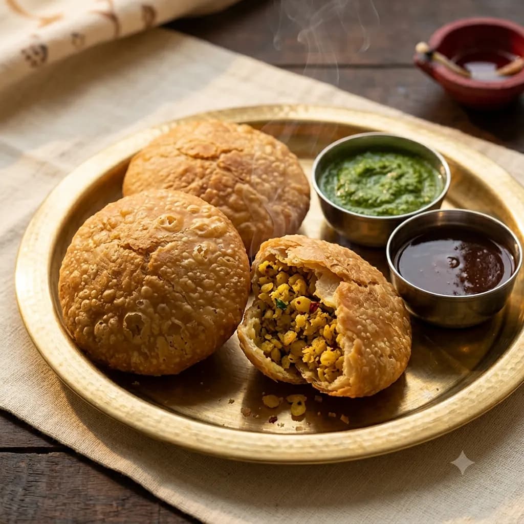 Kachori: Crisp, flaky and spiced. The most talked-about item in our Google reviews.